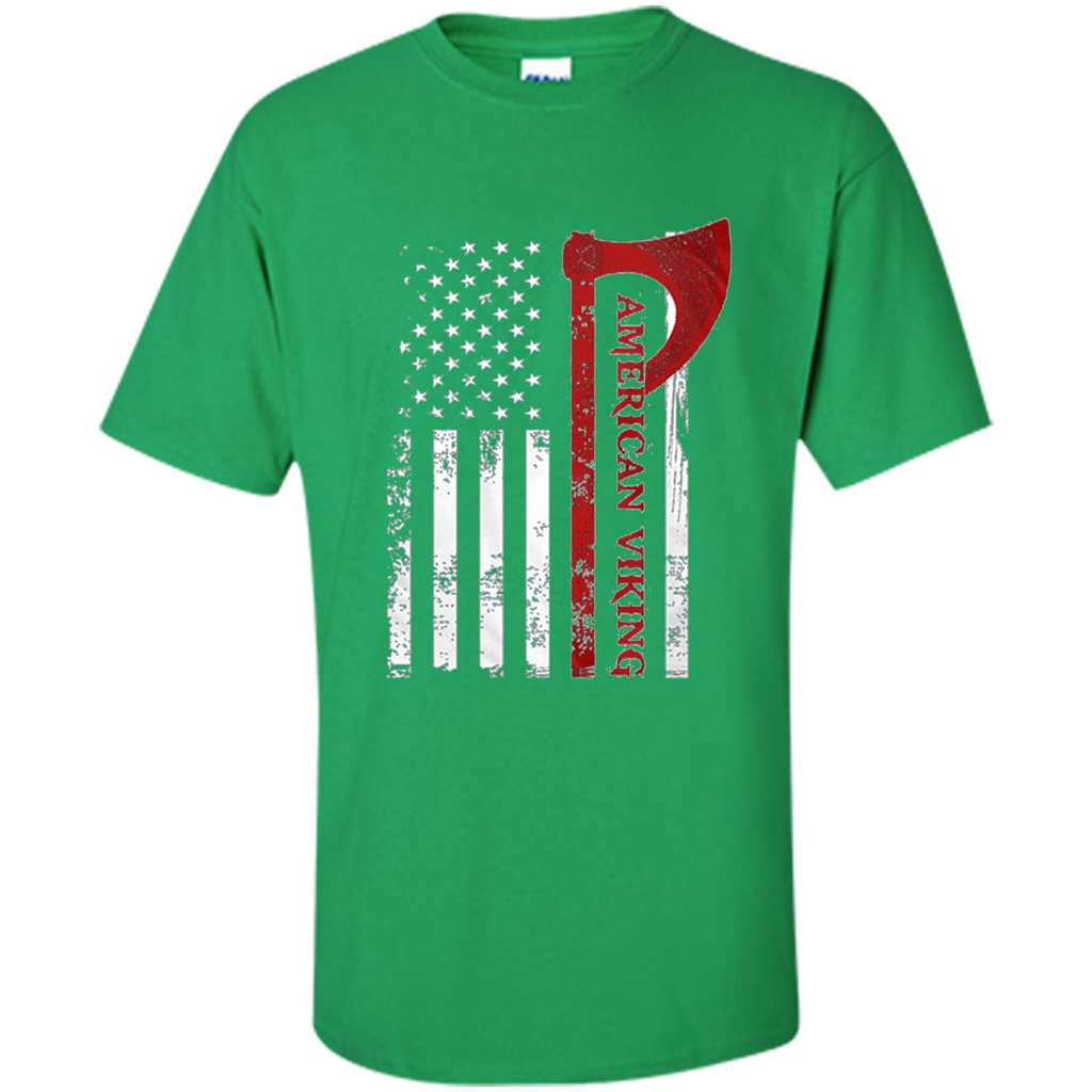 American Viking Flag Shirt Patriotic American T-shirt Irish Green