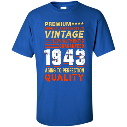 Vintage 1943 T-Shirt Aging To Perfection Quality Royal