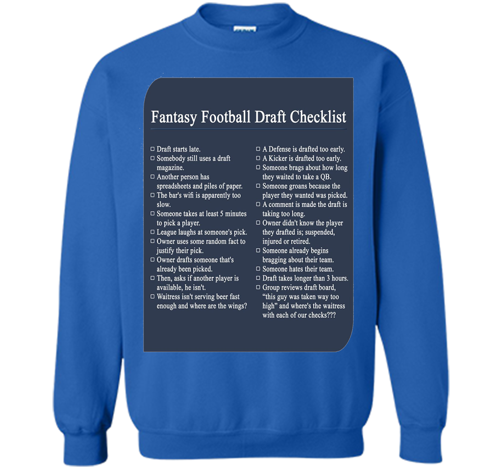 Fantasy Football Draft Checklist T-shirt