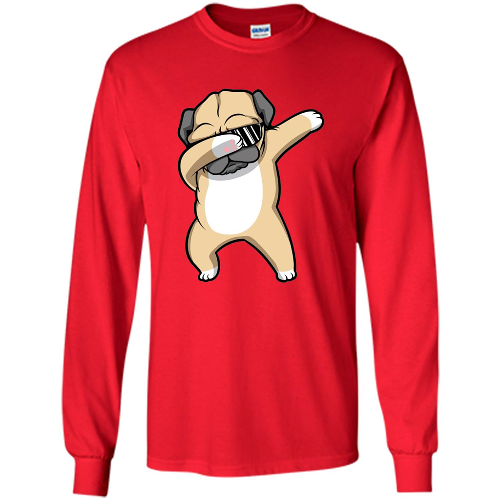 Dabbing Pug T-shirt Funny Cute Dog Dab Dance T-Shirt Red