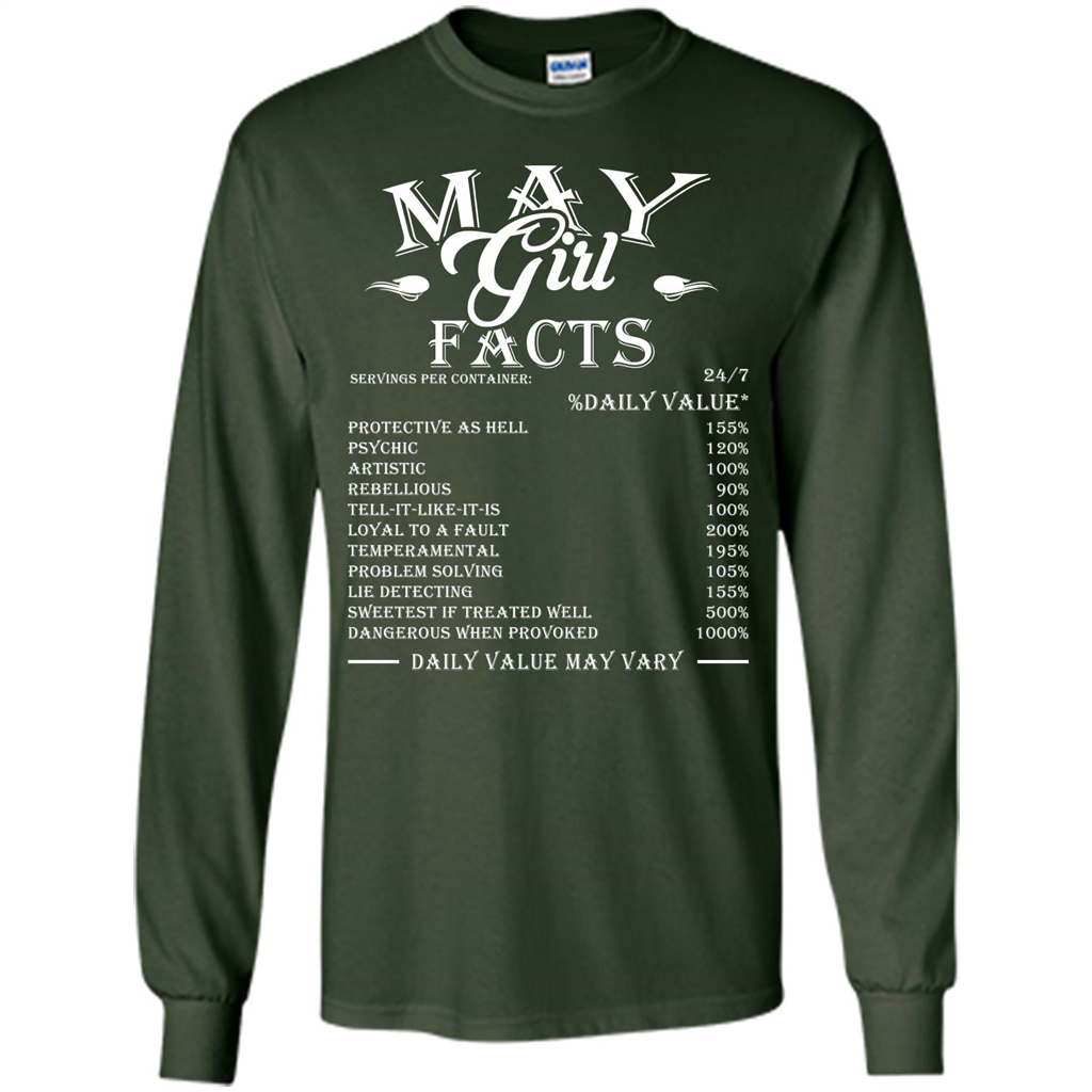 May Girl Facts T-shirt Forest Green