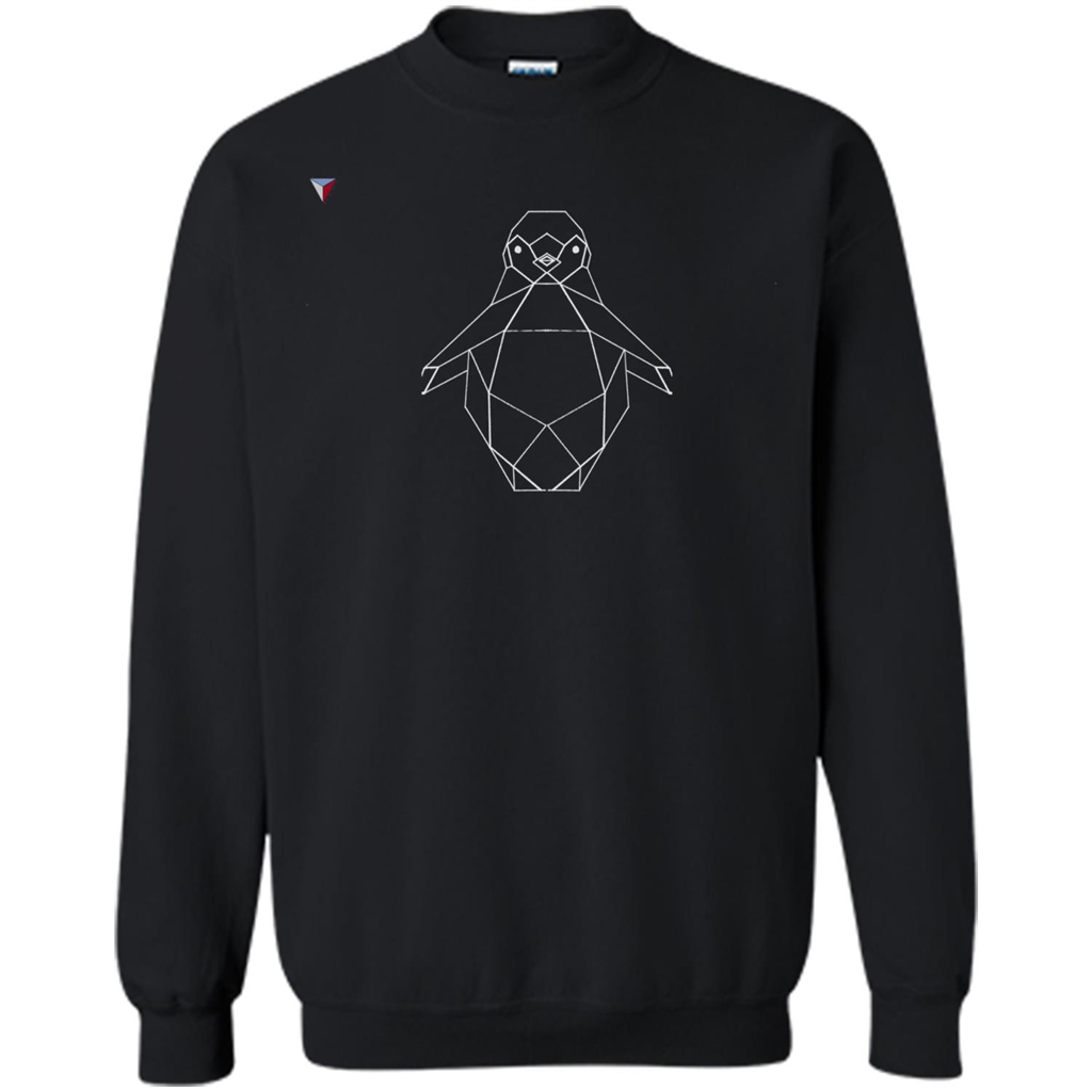 Cute Polygon Penguin T-Shirt Black