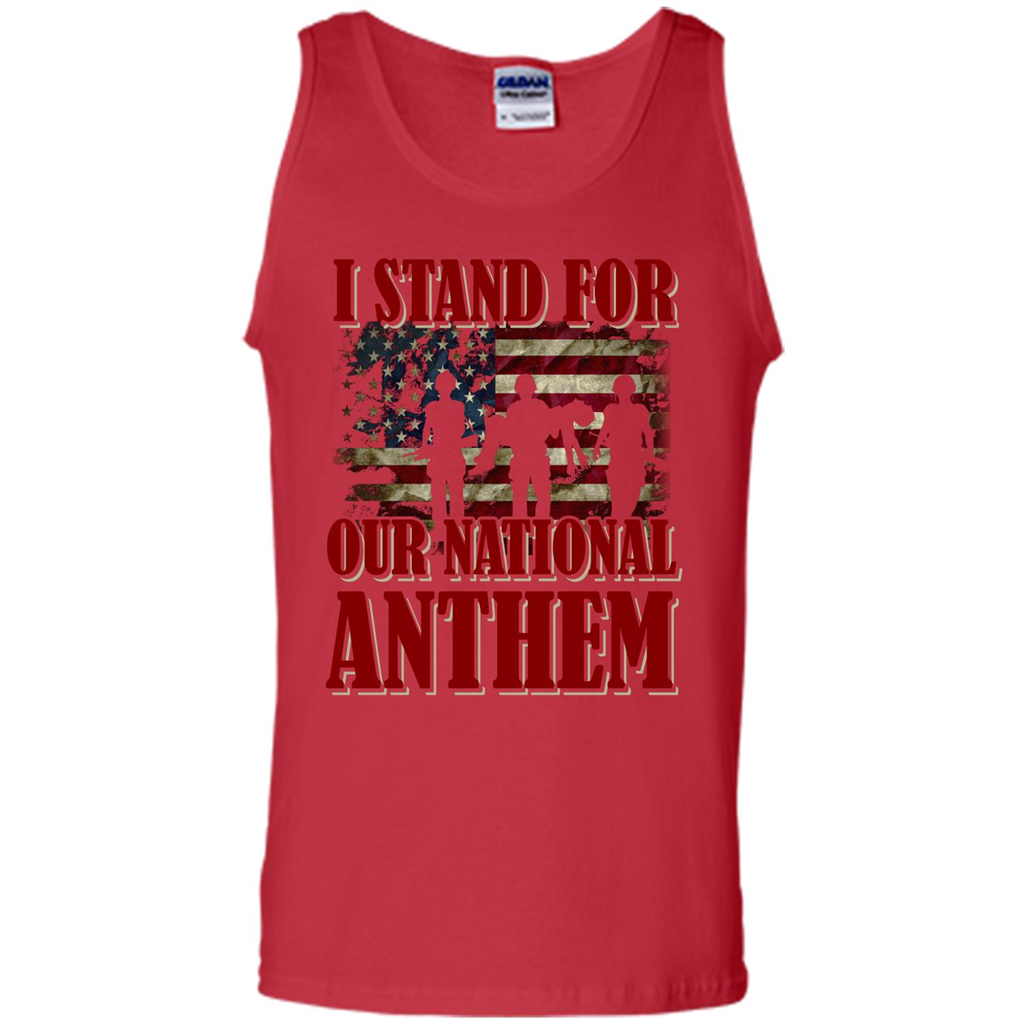 Military T-shirt I Stand For Our National Anthem T-shirt Red