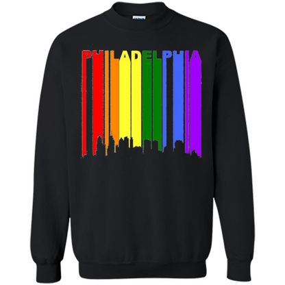 Philadelphia PA Downtown Rainbow LGBT Gay Pride T-shirt Black