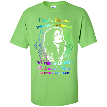 October Woman T-shirt The Heart Of A Hippie Lime