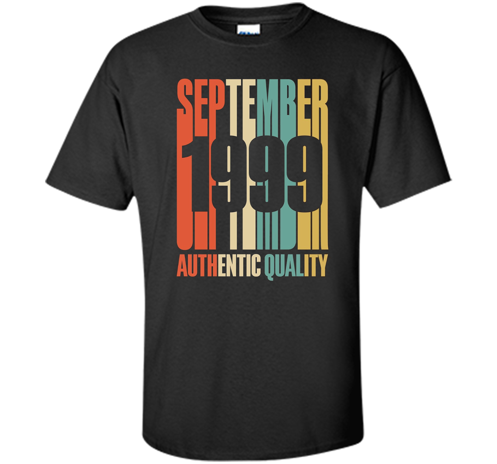 Retro Sept 1999 T-Shirt 18 yrs old Bday 18th Birthday T-shirt Black