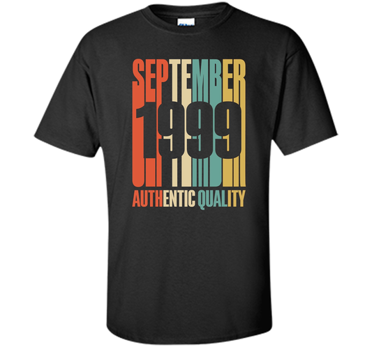 Retro Sept 1999 T-Shirt 18 yrs old Bday 18th Birthday T-shirt Black