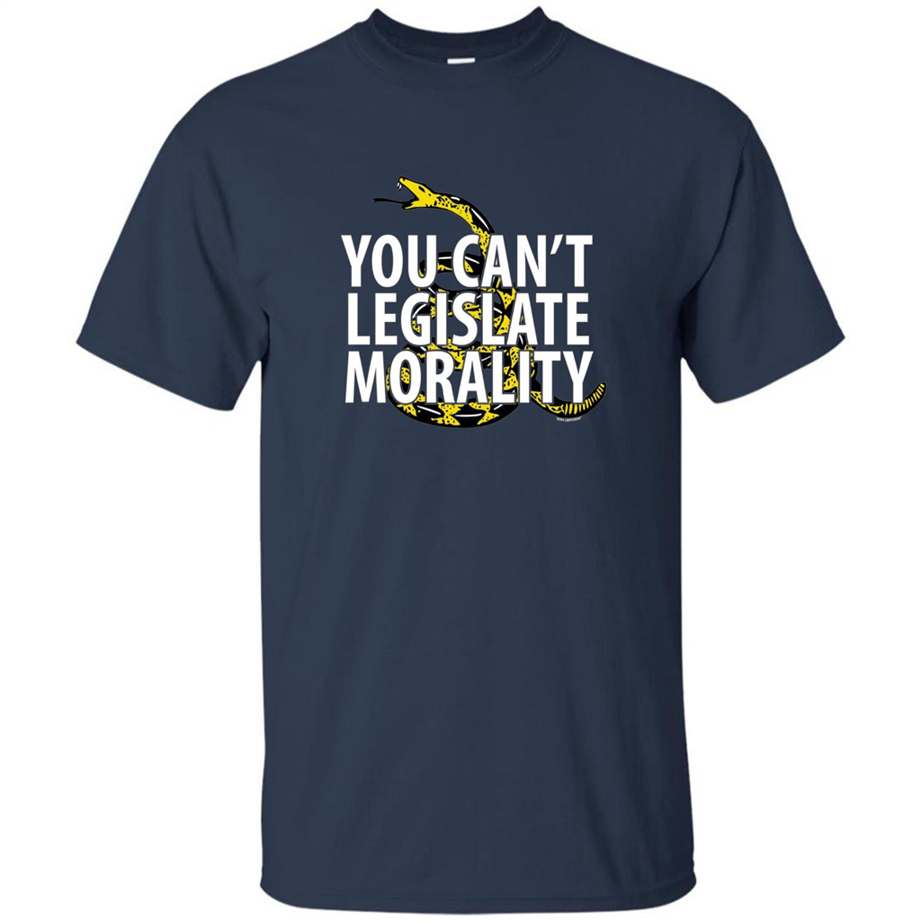 Gadsden Libertarian T-shirt You Can't Legislate Morality Navy