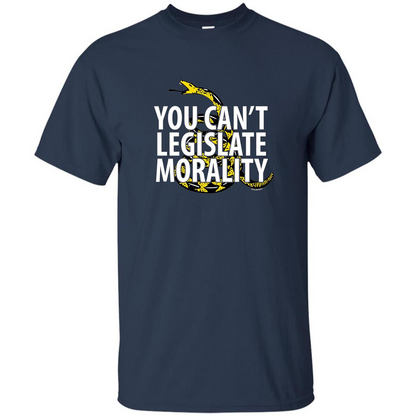 Gadsden Libertarian T-shirt You Can't Legislate Morality Navy