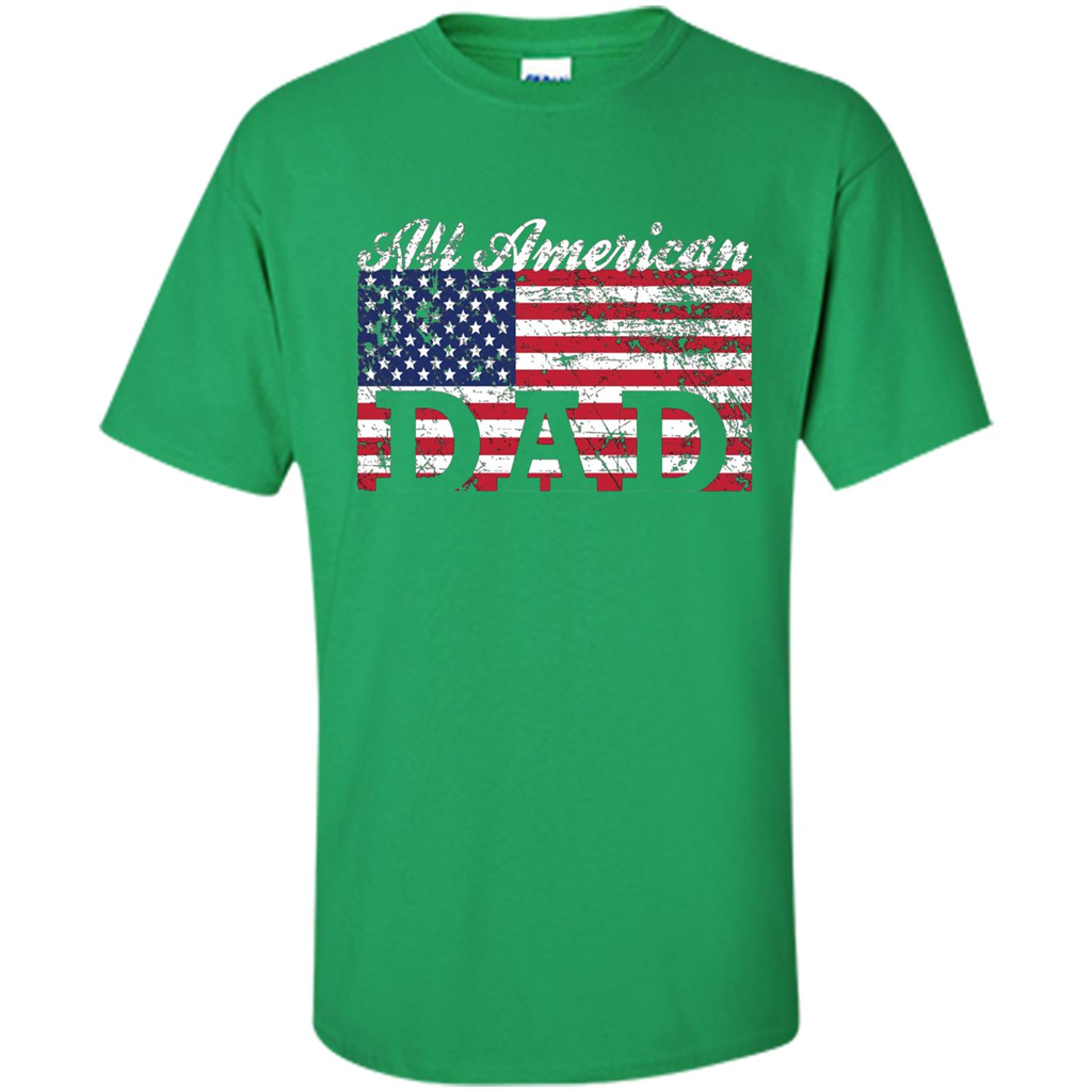 Fathers Day T-shirt All American Dad American Flag Irish Green