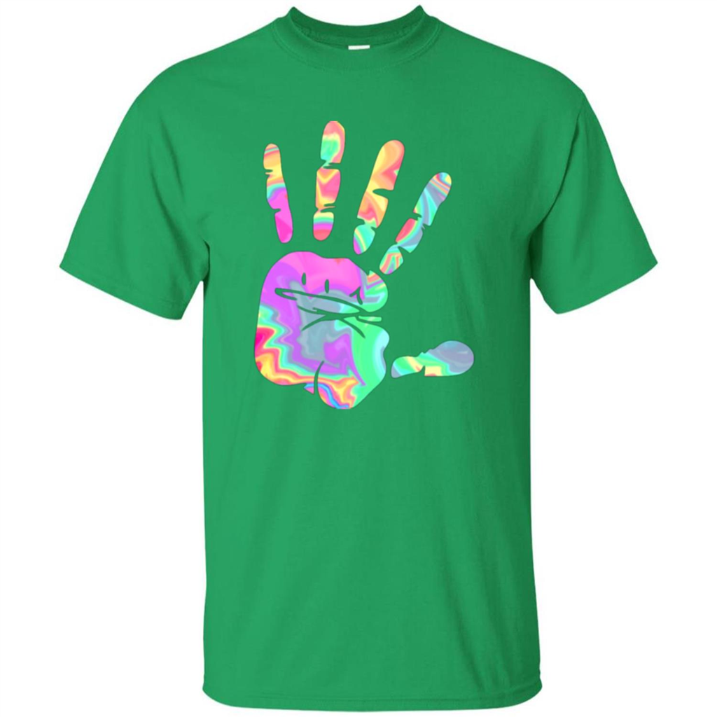Hand Print Watercolor T-shirt Irish Green