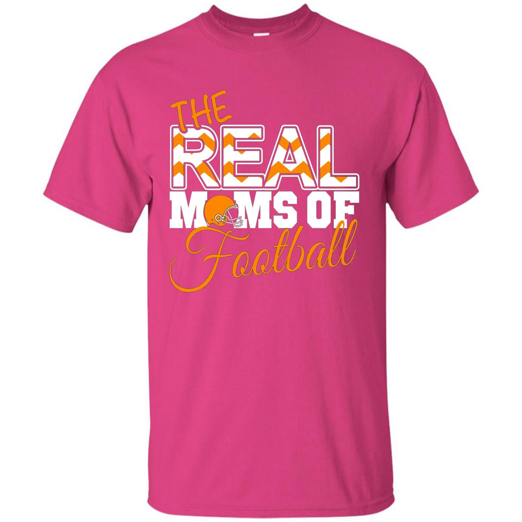 Real Moms of Football T-shirt Orange Football Mom T-Shirt Heliconia