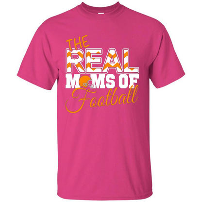 Real Moms of Football T-shirt Orange Football Mom T-Shirt Heliconia