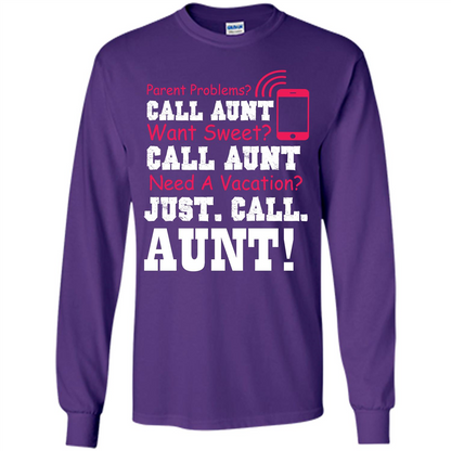 Aunt T-shirt Parent Problems. Call Aunt Want Sweet T-shirt Purple