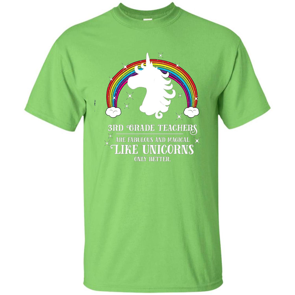 Third Grade T-shirt 3rd Grade Teachers Fabulous Unicorn T-shirt Lime