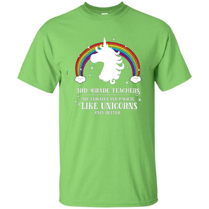 Third Grade T-shirt 3rd Grade Teachers Fabulous Unicorn T-shirt Lime