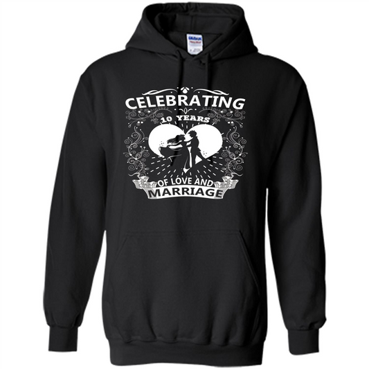 Celebrating 10 Years Wedding Anniversary Tshirt Black