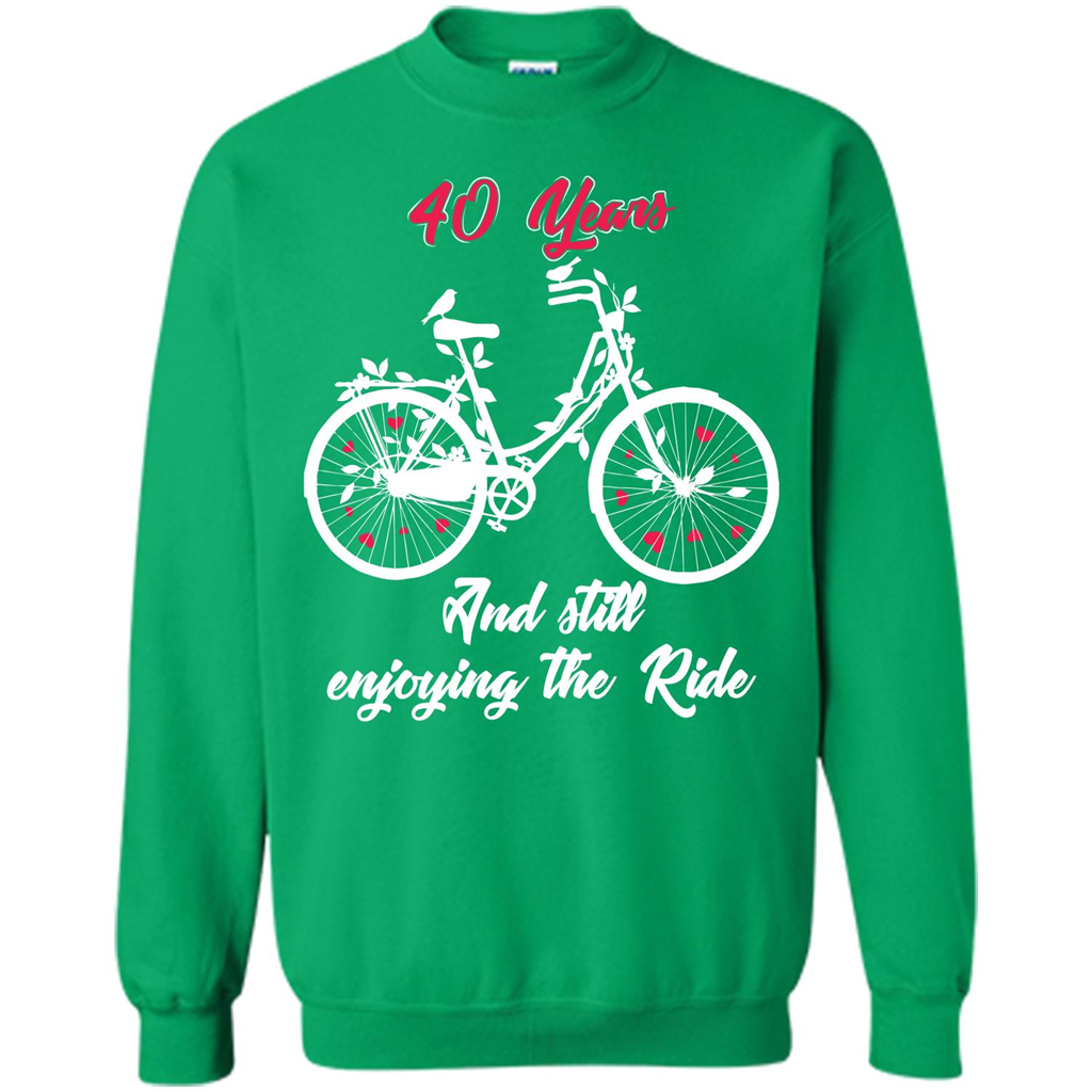 Anniversary T-shirt 40 Years And Still Enjoying The Ride Irish Green