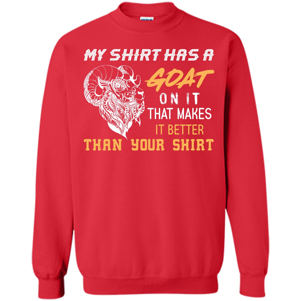 Funny Goat Lover T-shirt My Shirt Has A Goat On It T-shirt Red