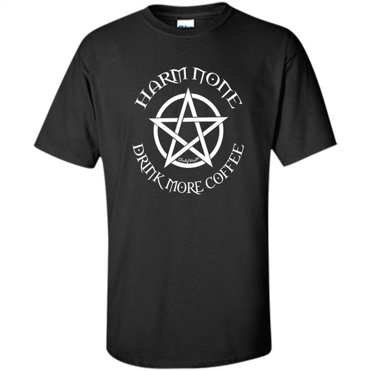 Pagan Wiccan Cheeky Witch TShirt Harm None Drink More Coffee Black