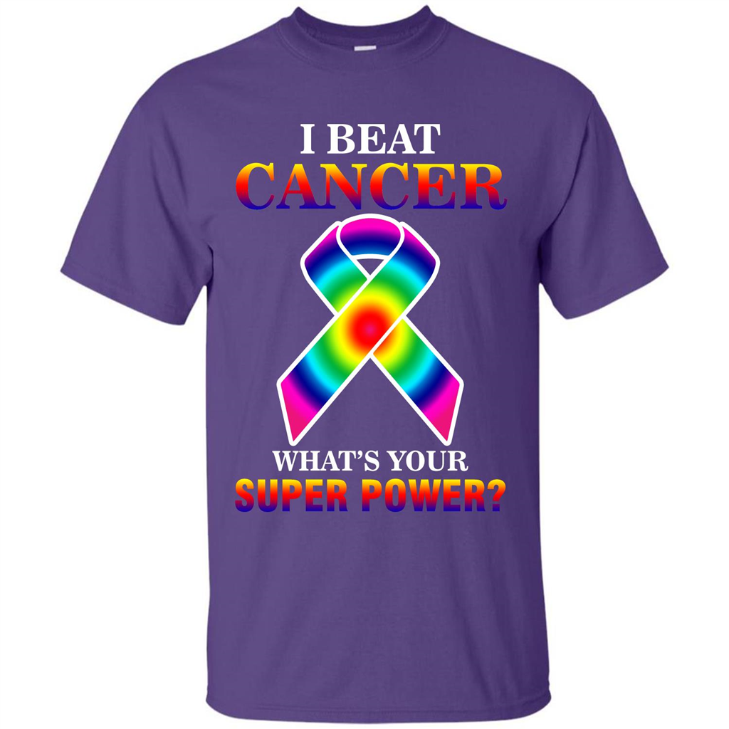 Cancer Awareness T-shirt I Beat Cancer What's Your Super Power T-shirt Purple