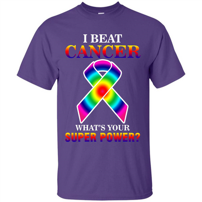 Cancer Awareness T-shirt I Beat Cancer What's Your Super Power T-shirt Purple