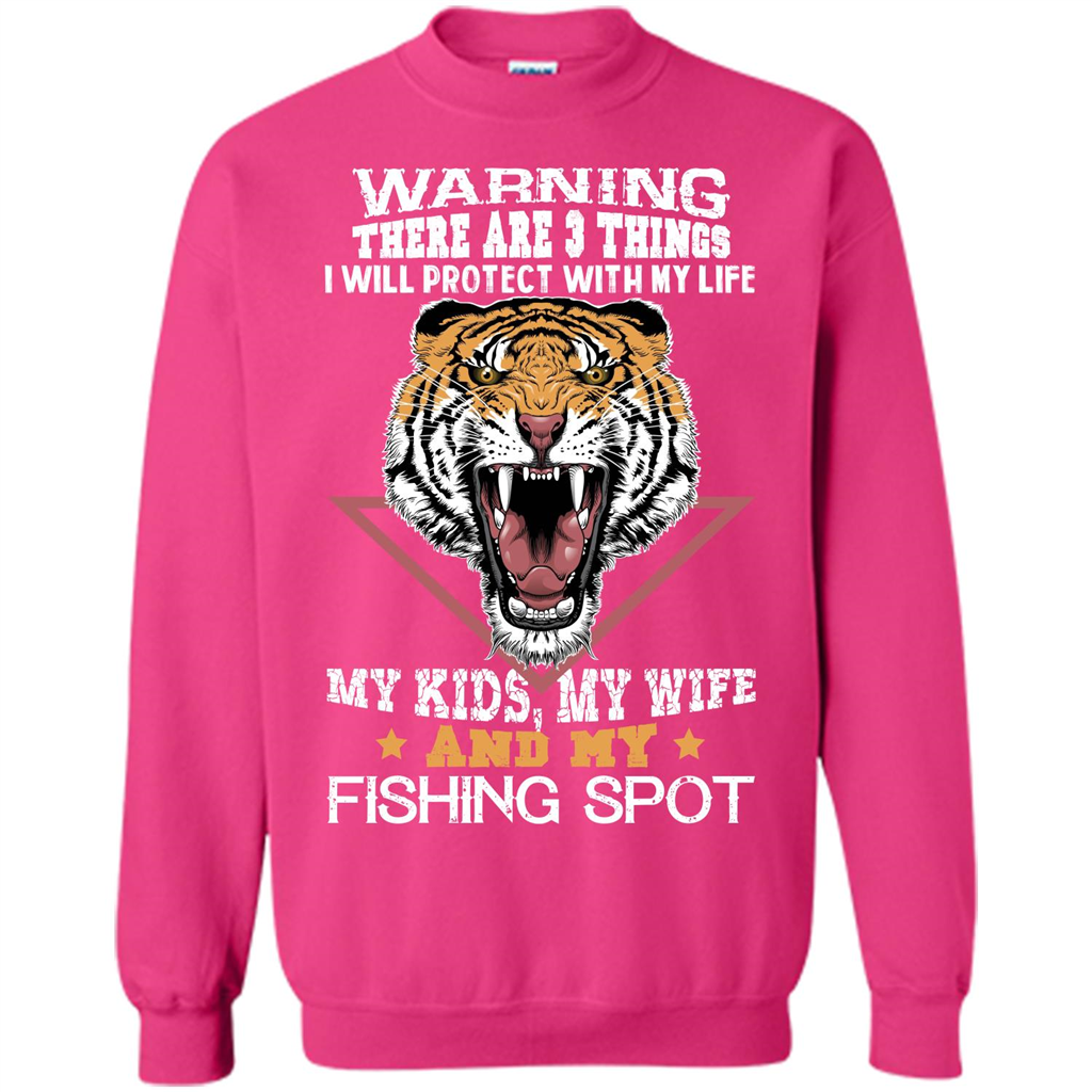 Fisherman T-shirt Warning There Are 3 Things I Will Protect With My Life Heliconia