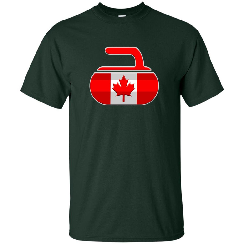 Canadian Curling Flag T-shirt Forest Green