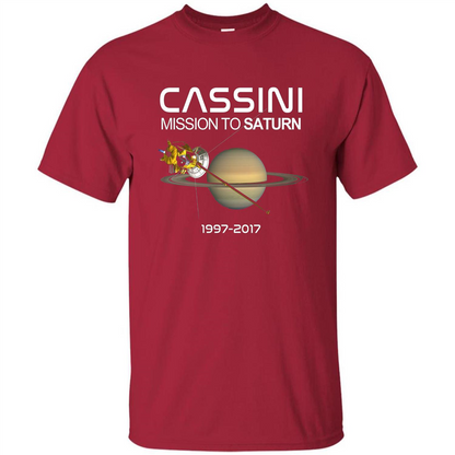 Cassini Mission to Saturn Space T-Shirt Cardinal