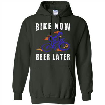 Bike Now Beer Later T-shirt Forest Green