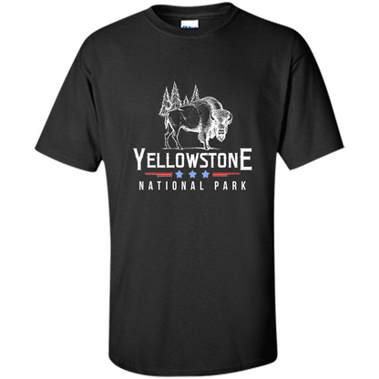 Yellowstone National Park Wyoming Buffalo T-shirt Black