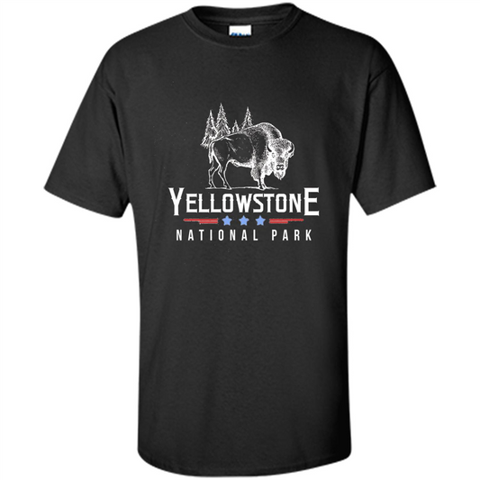 Yellowstone National Park Wyoming Buffalo T-shirt Black