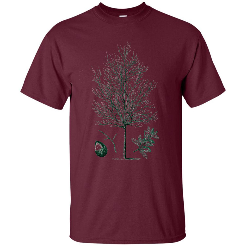 Oak Tree T-Shirt. Tree Acorn Oak Tree Woodsman T-shirt Maroon