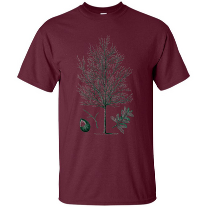 Oak Tree T-Shirt. Tree Acorn Oak Tree Woodsman T-shirt Maroon