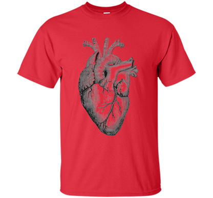 Real Anatomical Human Heart T-shirt Red