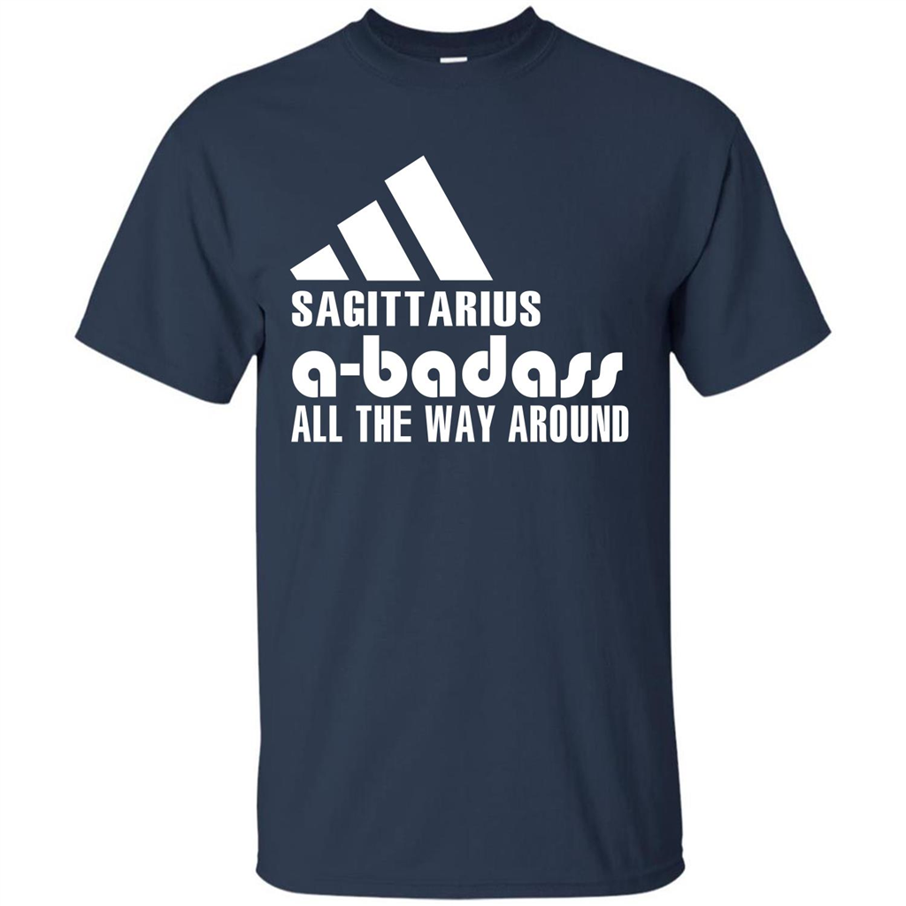 Sagittarius A-Badass All The Way Around T-shirt Navy