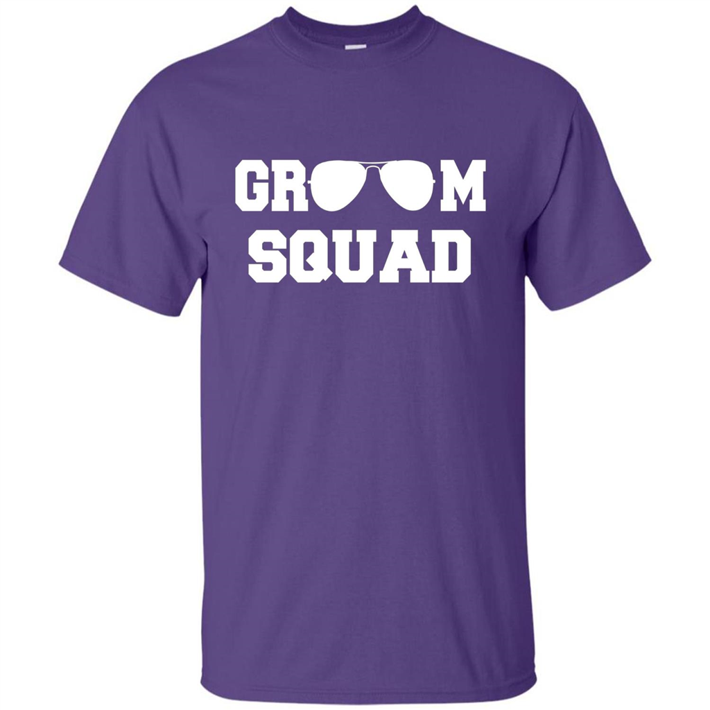 Cool Groom Squad T-Shirt Wedding Party Gift Shirt Purple