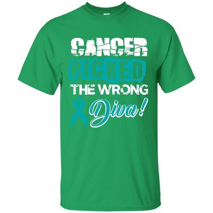 Cancer Awareness T-shirt Cancer Picked The Wrong Diva T-shirt Irish Green