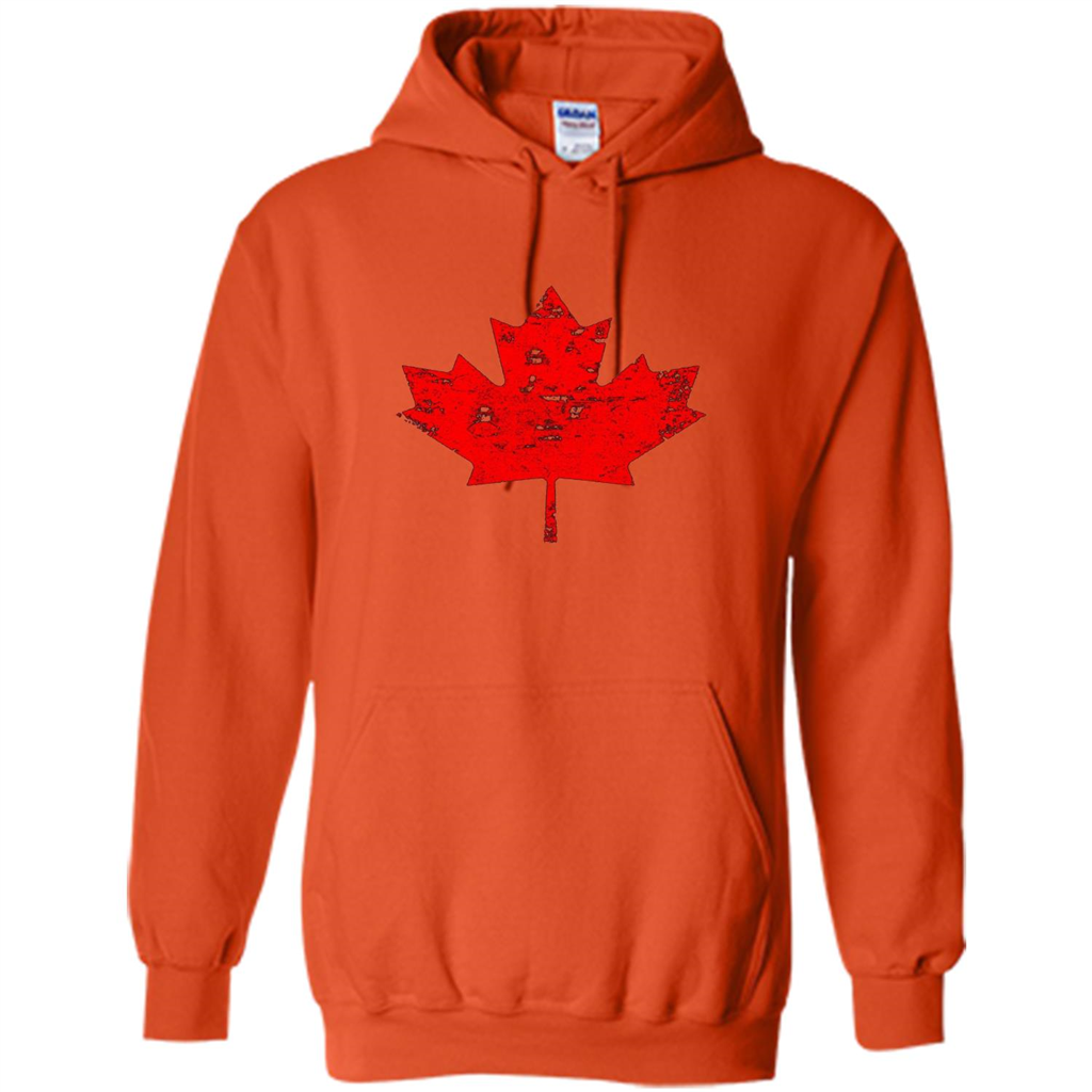 Canada Day T-Shirt. Canada Maple Flag Distressed T-shirt Orange