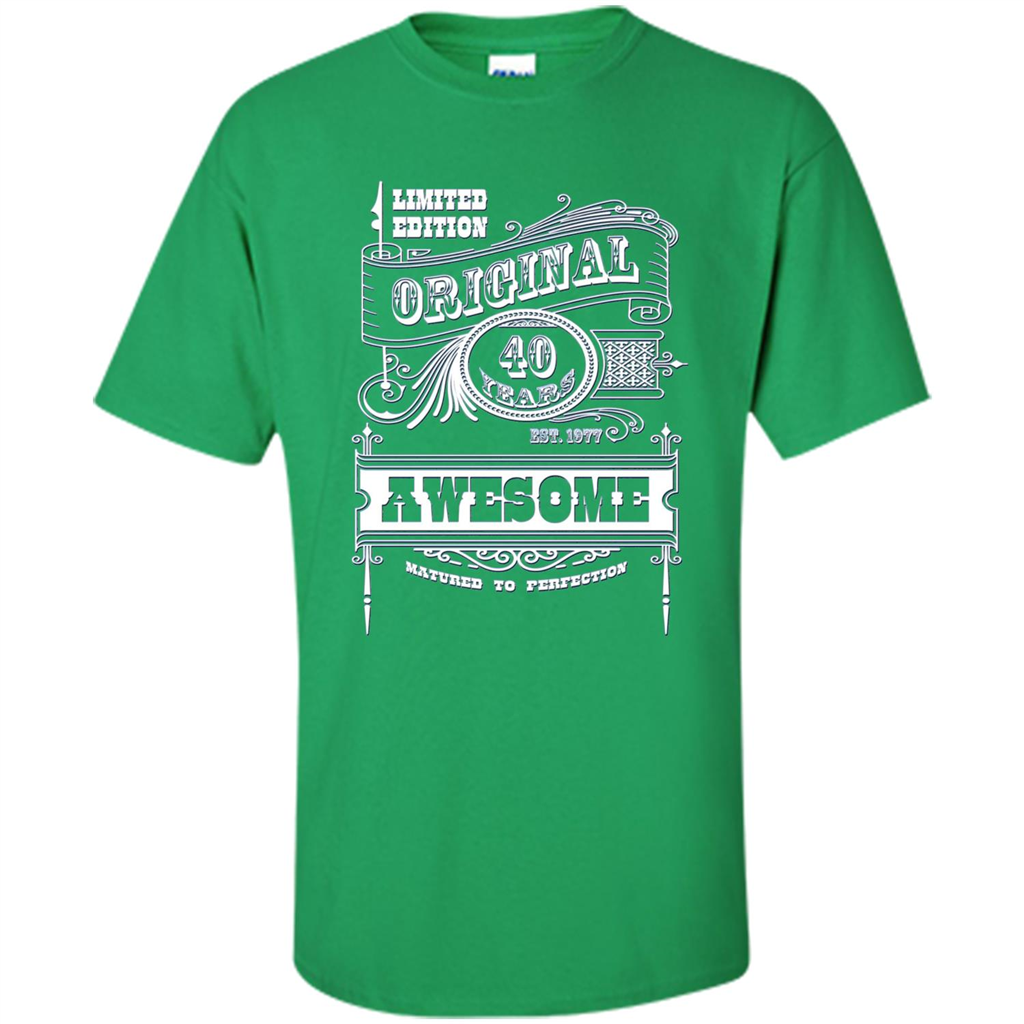 Best 40th Birthday Made in 1977 Awesome T-Shirt Irish Green