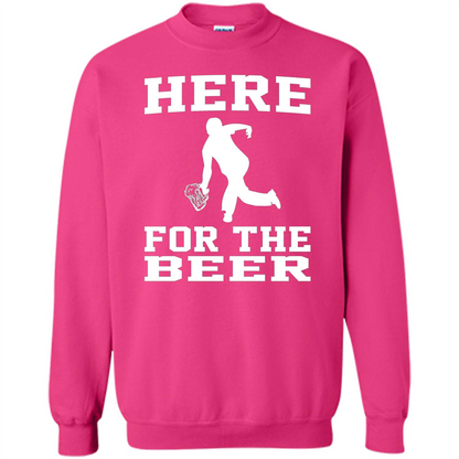 Funny Bowling Drinking Shirt Here For The Beer T-shirt Heliconia