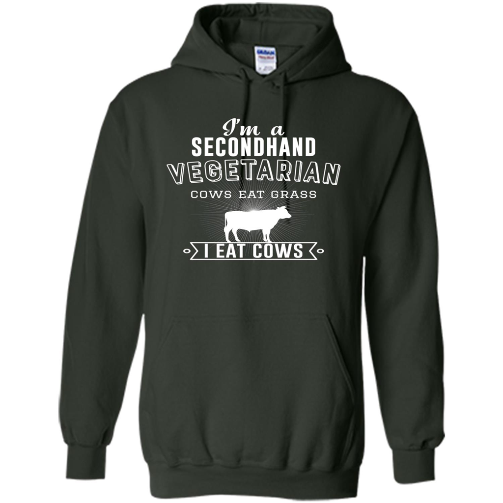 Secondhand Vegetarian T-shirt Funny Vegetarian T-shirt Forest Green