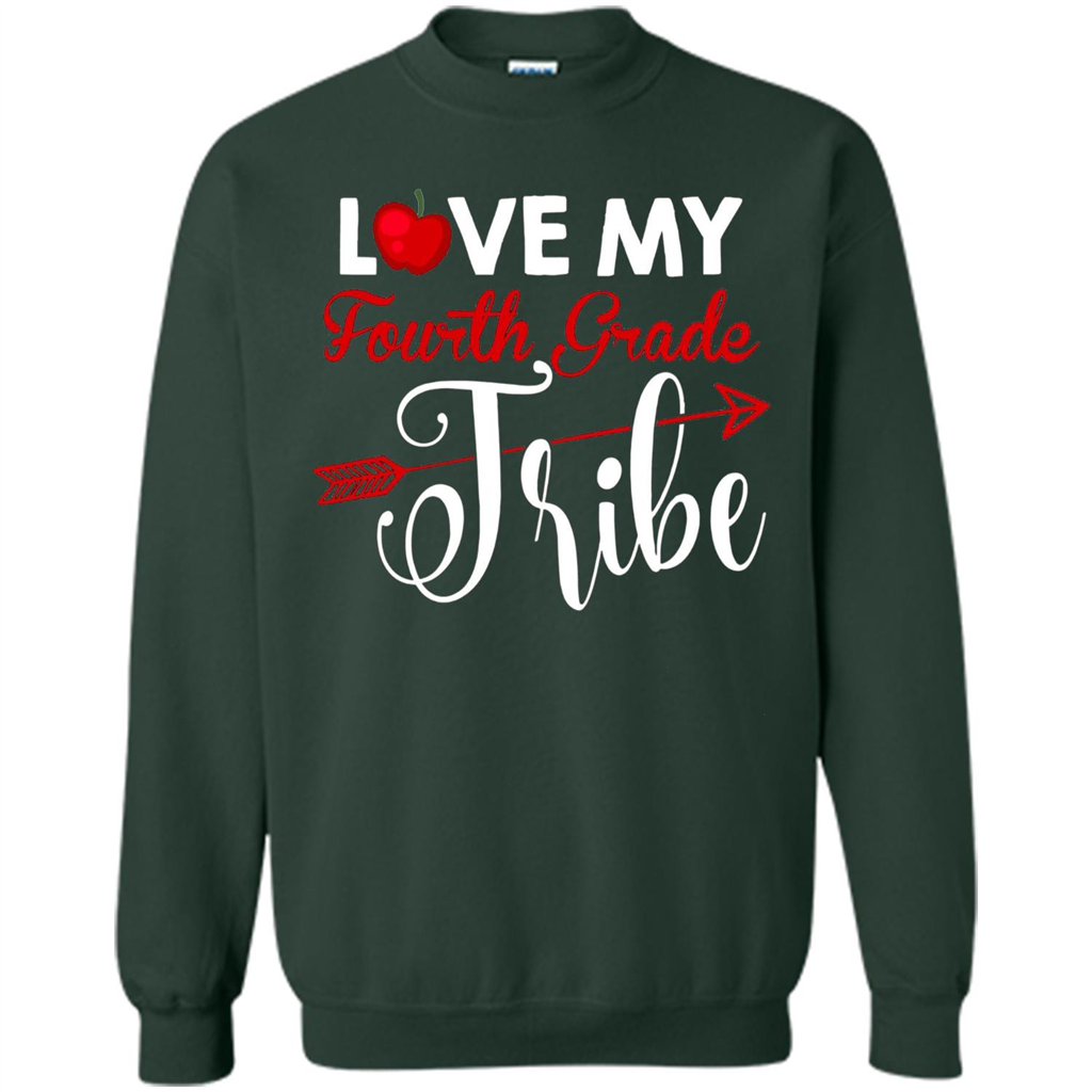 Love My Fourth Grade Tribe T-shirt School Day T-shirt Forest Green