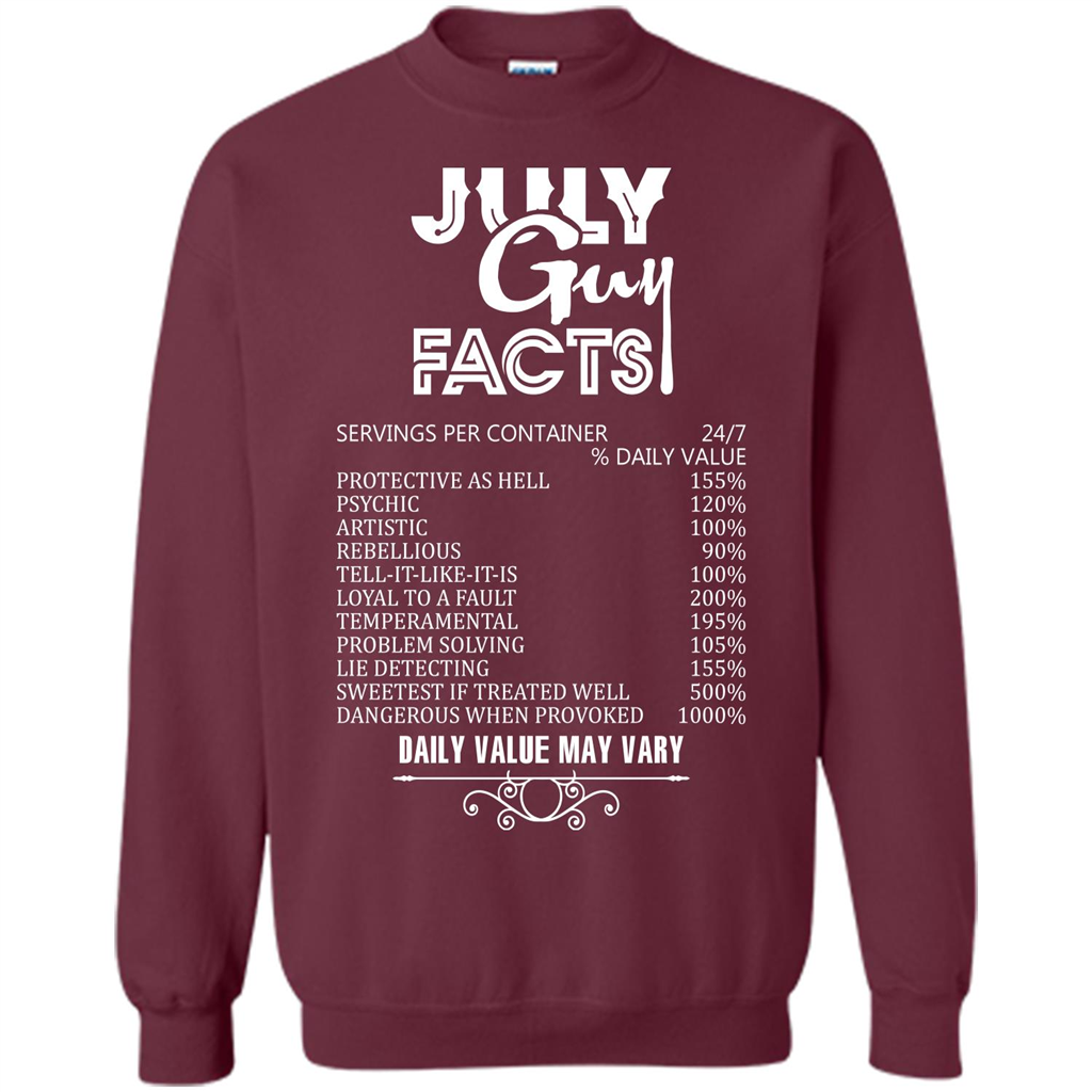 July Guy Facts T-shirt Maroon