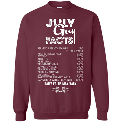July Guy Facts T-shirt Maroon