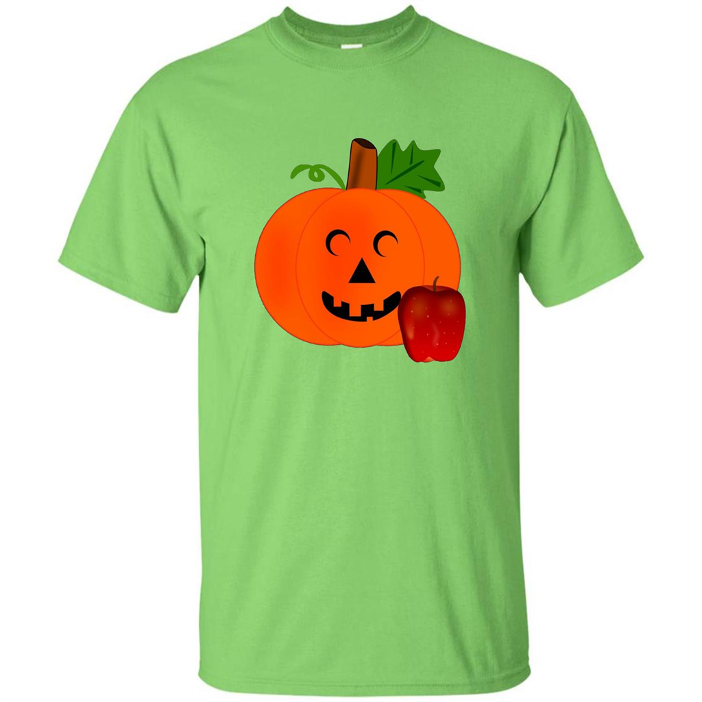 Cute Teacher Pumpkin Apple Halloween Costume T-shirt Lime