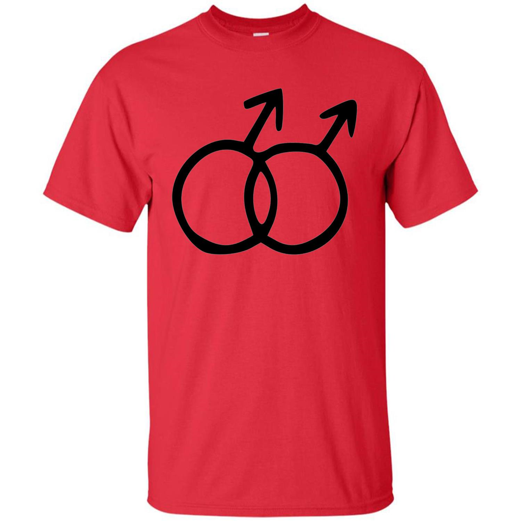 Gay Pride Male Sign T-shirt Simple LGBT Ally Bear Otter T-shirt Red