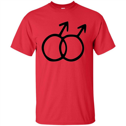 Gay Pride Male Sign T-shirt Simple LGBT Ally Bear Otter T-shirt Red