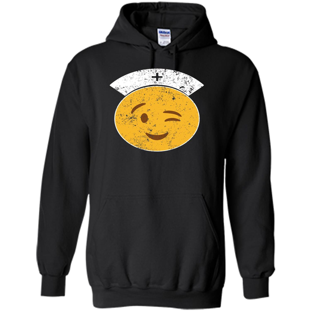 Nurse T-shirt Funny Nurse Emoji T-shirt Black