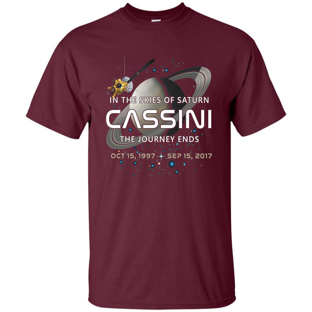 Cassini Spacecraft End Of Mission At Saturn T-Shirt Maroon